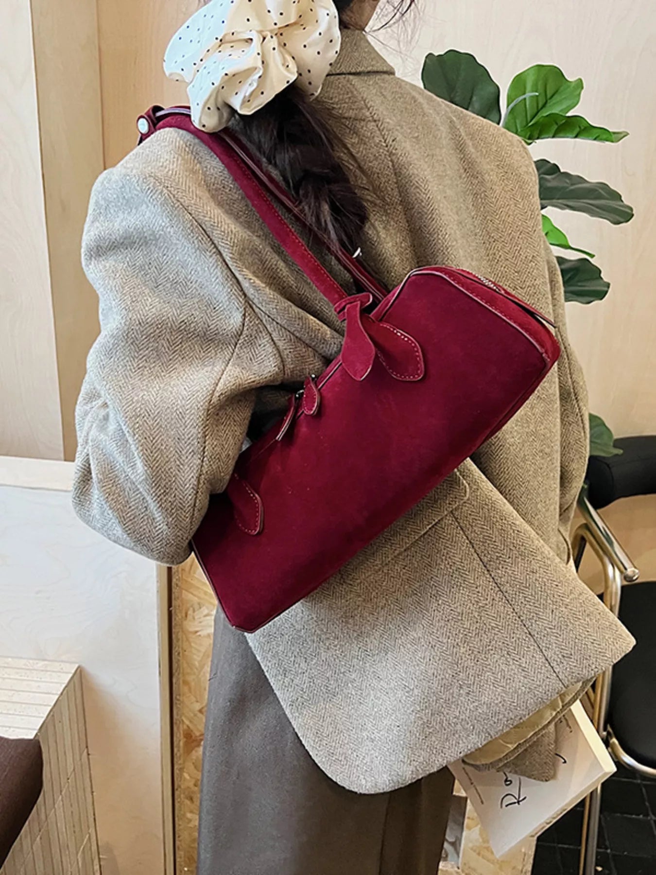 Solid Color Shoulder Bag nicholesgifts
