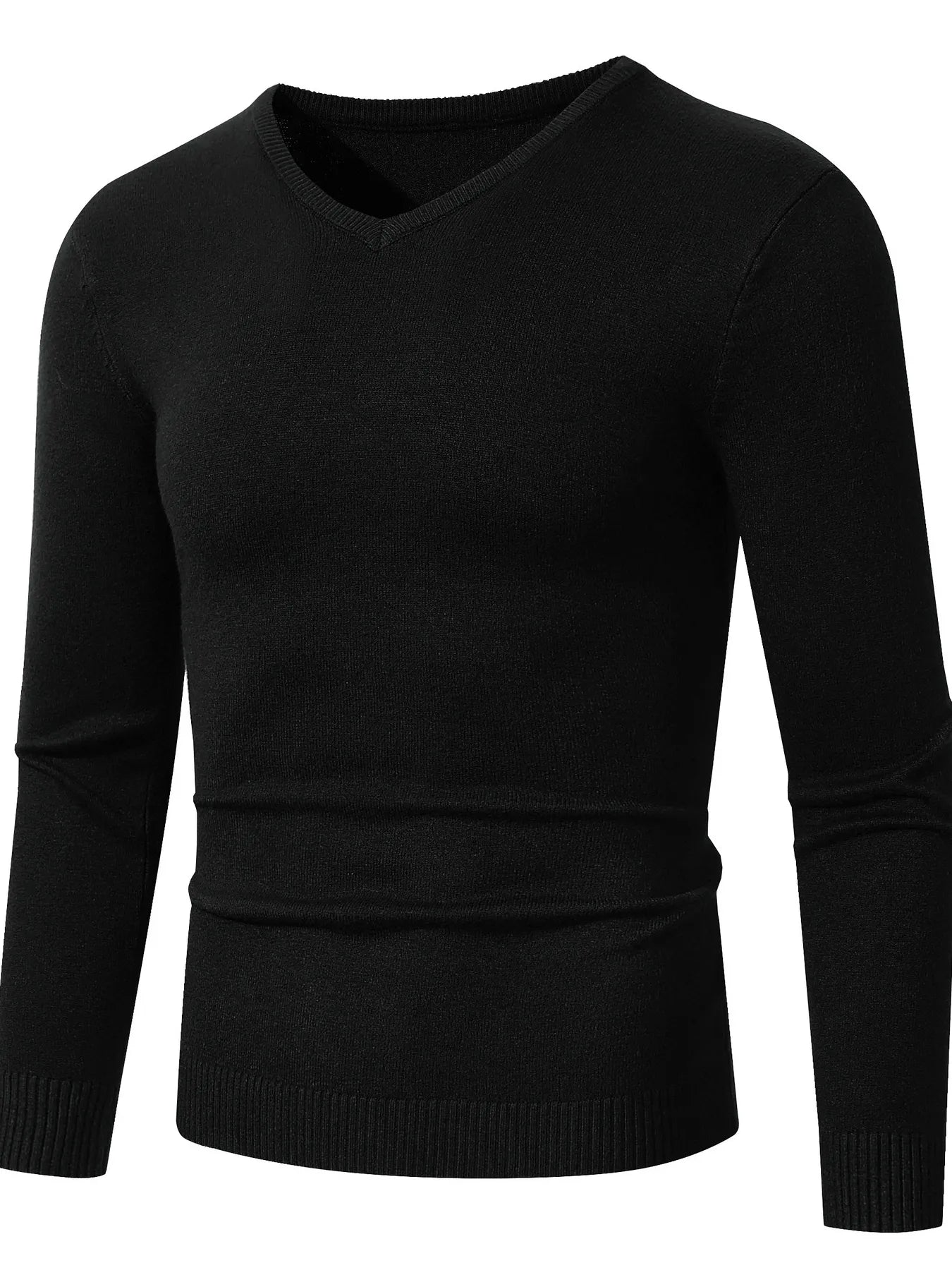 Men's Plus Size Ribbed Hem Long Sleeve Sweater NicholesGifts