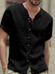 Men's Full Size Casual Linen Button-Down Short Sleeve Shirt Plus Size nicholesgifts