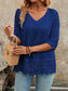 Lace Hem V-Neck Blouse nicholesgifts