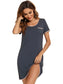 Contrast Trim Pocketed Round Neck Lounge Dress nicholesgifts