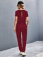 Casual V-Neck Short Sleeve Drawstring Waist Jumpsuit nicholesgifts