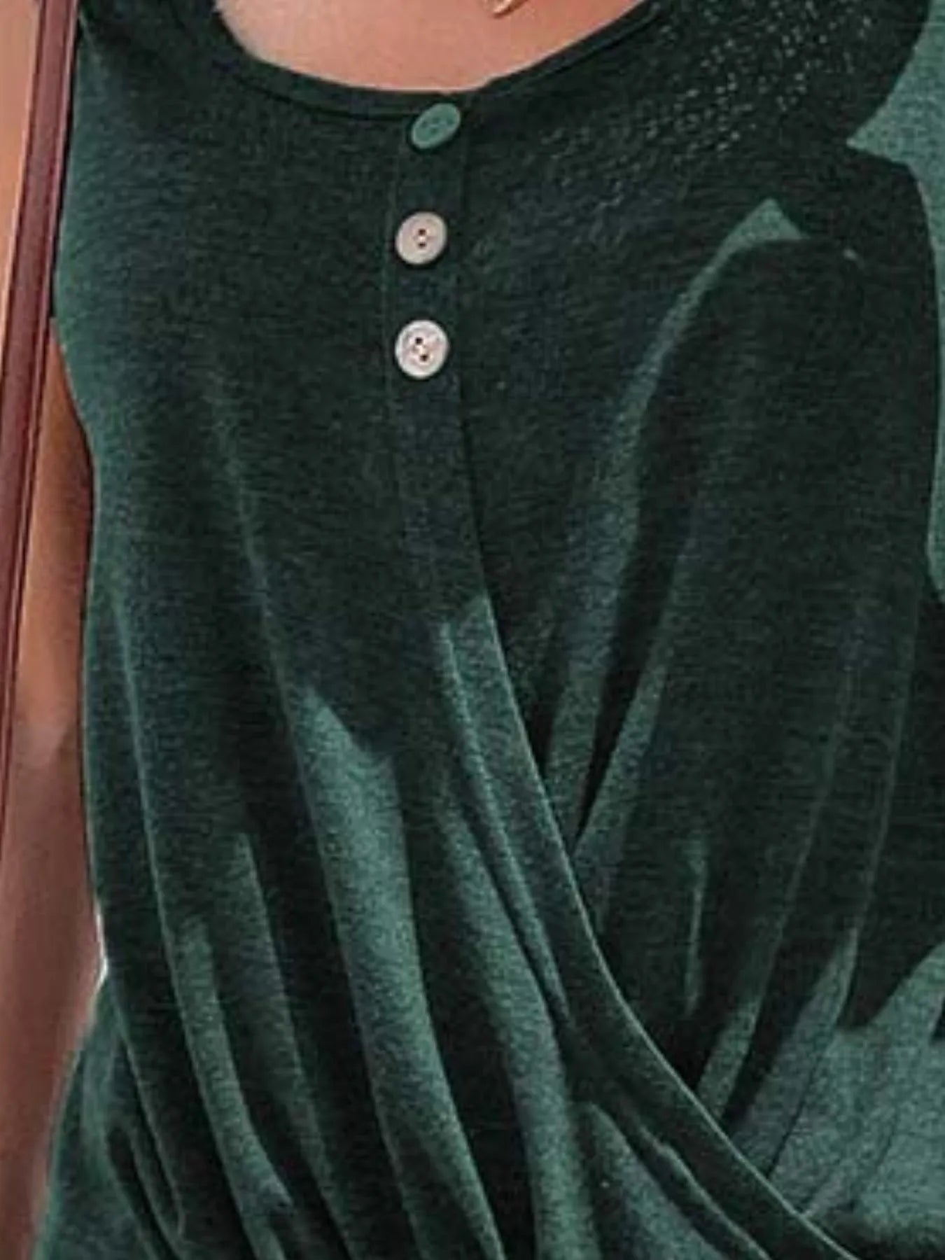 Full Size Twisted Hem Button Detail Tank Plus Size NicholesGifts