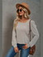 Heathered Square Neck Long Sleeve T-Shirt nicholesgifts