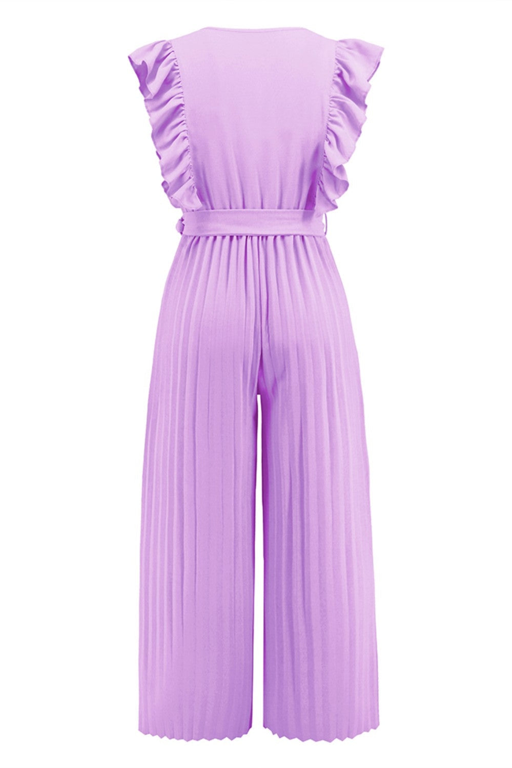 Ruffled Surplice Cap Sleeve Jumpsuit nicholesgifts