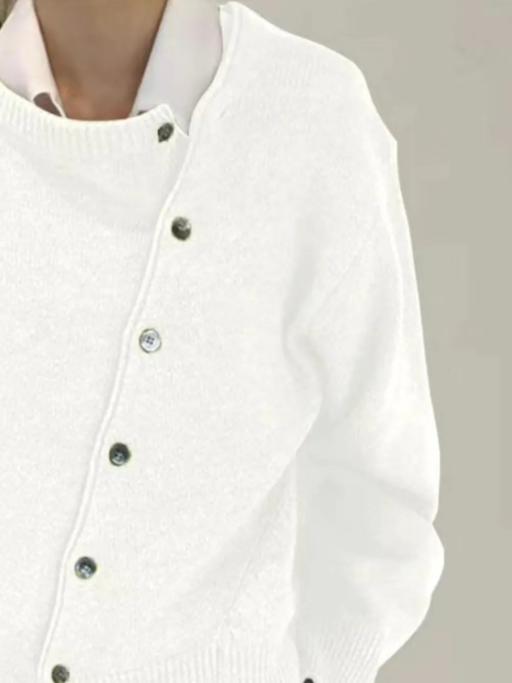 Dropped Shoulder Buttoned Cardigan nicholesgifts