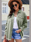 Button Up Pocketed Raw Hem Denim Jacket nicholesgifts