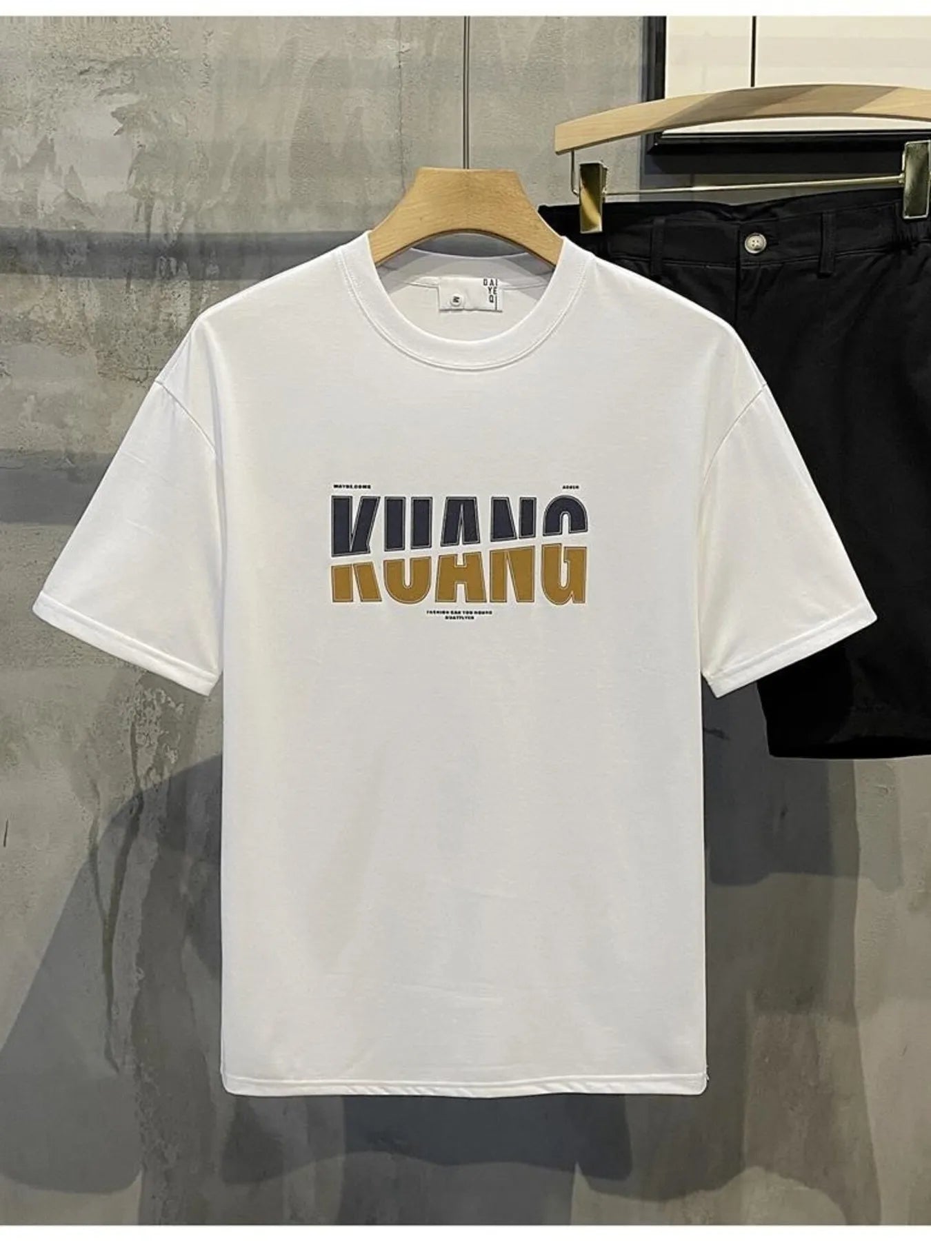 Men's Full Size Letter Round Neck Short Sleeve T-Shirt Plus Size NicholesGifts