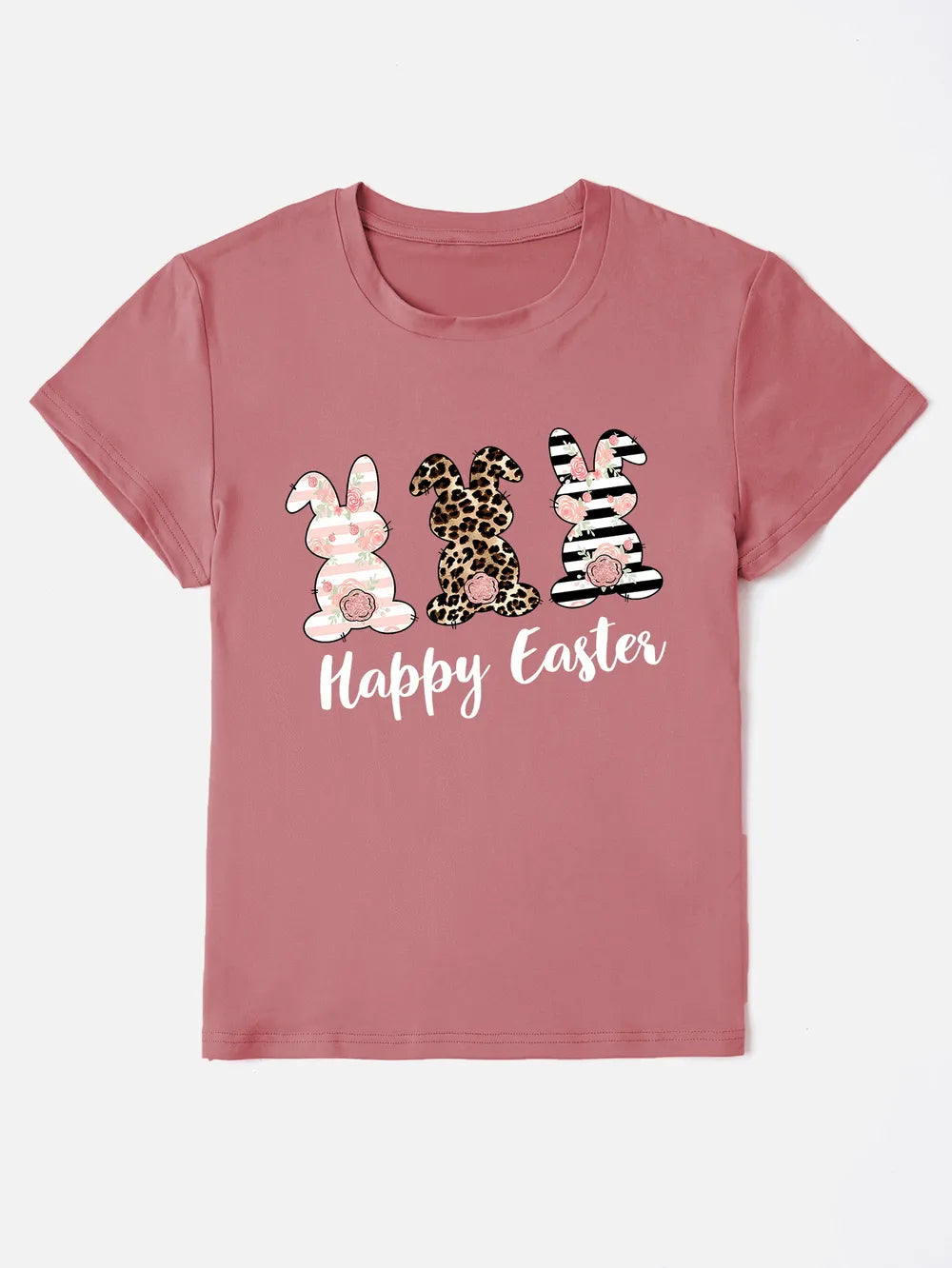 HAPPY EASTER Round Neck Short Sleeve T-Shirt nicholesgifts