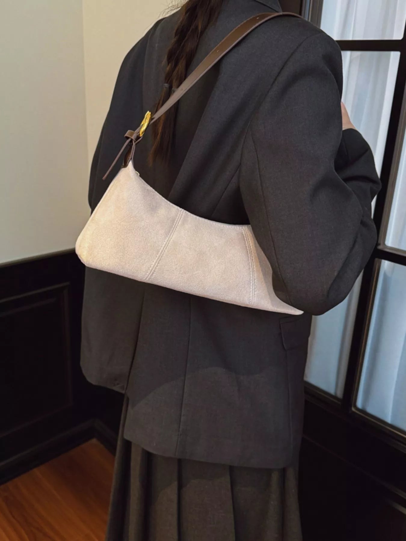 Vintage Suede Hobo Shoulder Bag nicholesgifts