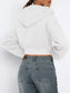 Zip Up Long Sleeve Hooded Cropped Jacket nicholesgifts