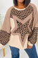 Leopard Star Patchwork Round Neck Sweatshirt Trendsi