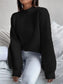 Openwork Mock Neck Long Sleeve Sweater nicholesgifts