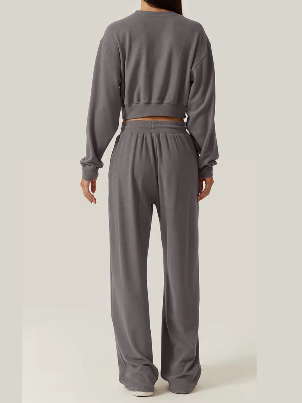 Crisscross Round Neck Top and Drawstring Pants Set nicholesgifts