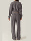Crisscross Round Neck Top and Drawstring Pants Set nicholesgifts