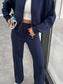 Baseball Collar Zip Up Outerwear and Drawstring Pants Set nicholesgifts