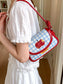 Apple Gingham Shoulder Bag nicholesgifts