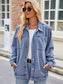 Button Up Denim Jacket with Pockets Trendsi