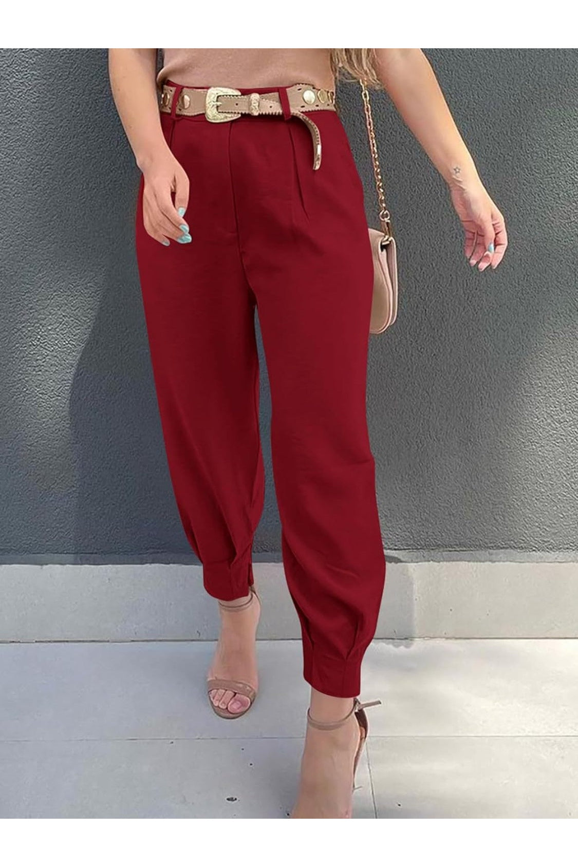 High Waist Cropped Pants nicholesgifts