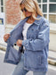 Button Up Denim Jacket with Pockets Trendsi