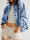 Pocketed Button Up Denim Jacket nicholesgifts