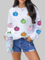Women Pumpkin Round Neck Long Sleeve Sweatshirt nicholesgifts