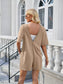 Lovelet Backless Pocketed Round Neck Half Sleeve Romper nicholesgifts
