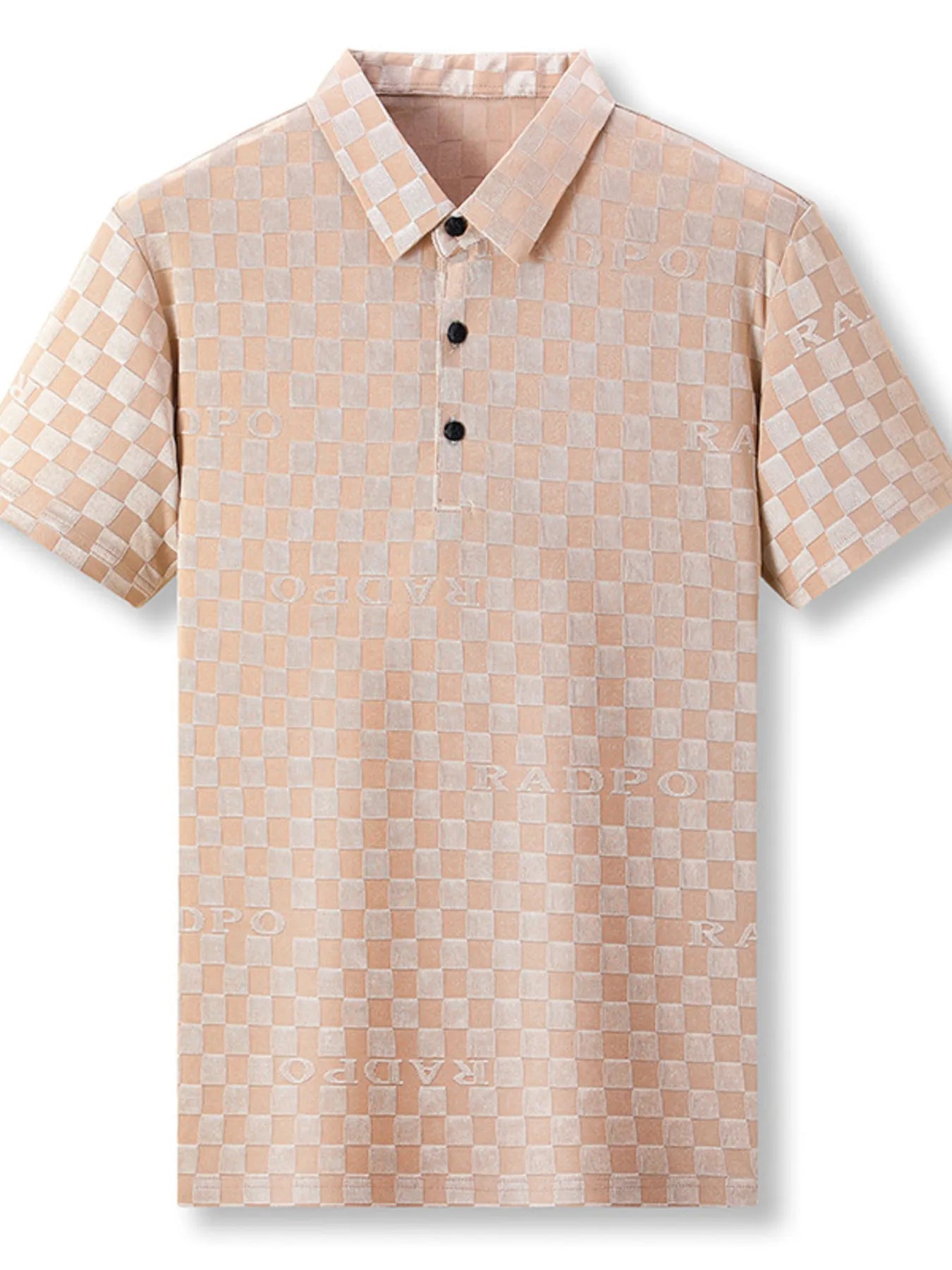 Men's Plus Size Checkered Pattern Short Sleeve Casual Polo Shirt NicholesGifts