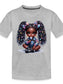 African American Toddler Girls Pretty Bows and Beads Organic Short Sleeve T-Shirt