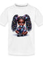 African American Toddler Girls Pretty Bows and Beads Organic Short Sleeve T-Shirt