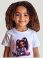 African American Toddler Girls Pretty in Bows Organic Short Sleeve T-Shirt