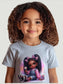 African American Toddler Girls Pretty in Bows Organic Short Sleeve T-Shirt