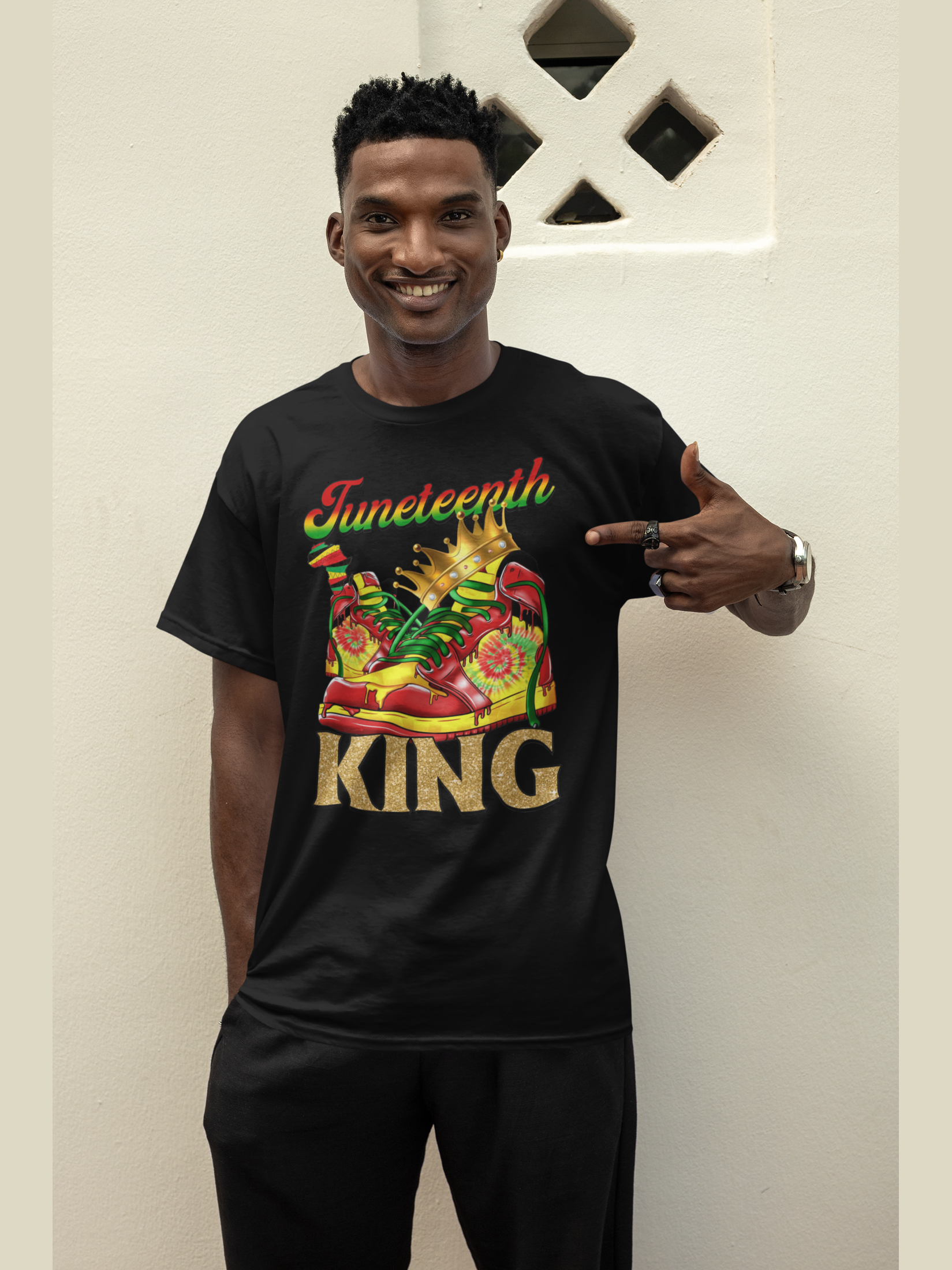 Men Juneteenth Sneaker King Short Sleeve T-Shirt