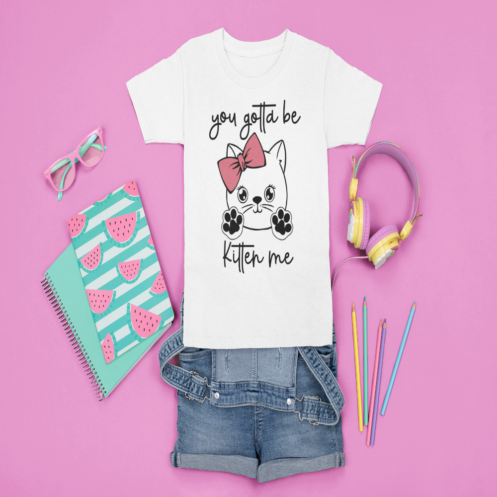 Girls Kitten Me Short Sleeve T-Shirt - NicholesGifts.online