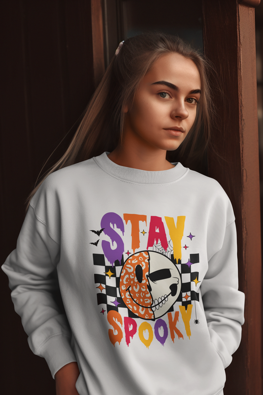 Women's Stay Spooky Halloween Crewneck Sweatshirt NicholesGifts