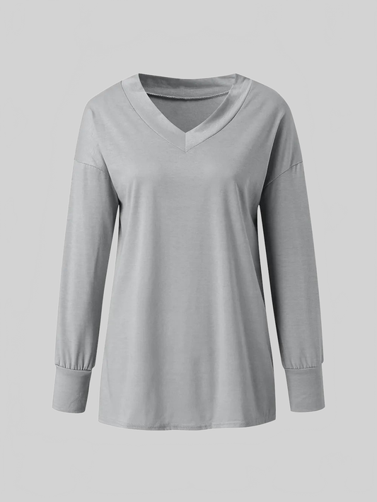 Women Full Size V-Neck Long Sleeve T-Shirt NicholesGifts