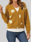 Women Flower Button Front Dropped Shoulder Cardigan NicholesGifts