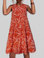 Printed Round Neck Sleeveless Dress nicholesgifts