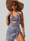 Women Cutout Printed Halter Neck One-Piece Swimwear nicholesgifts