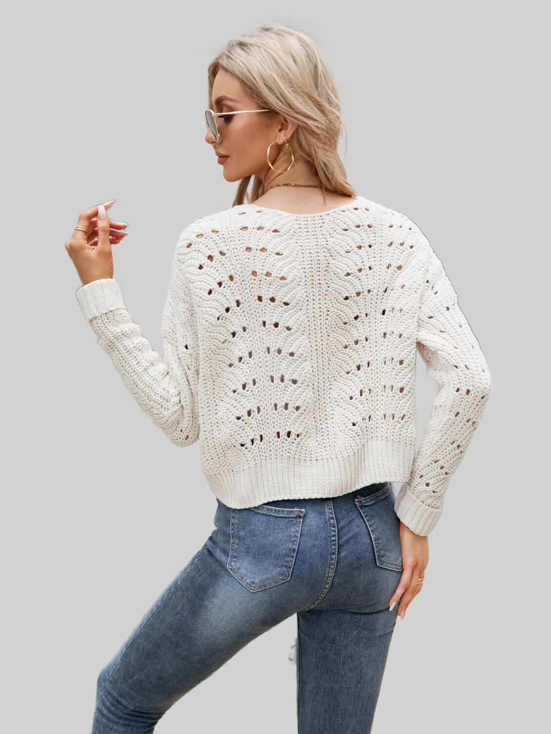 Open Front Cuffed Cropped Cardigan nicholesgifts