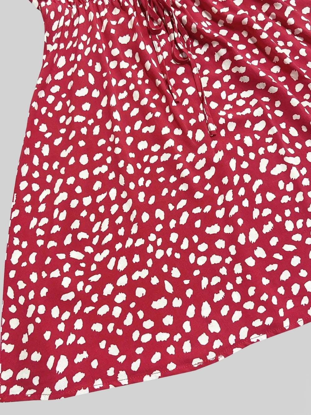 Printed V-Neck Short Sleeve Mini Dress nicholesgifts