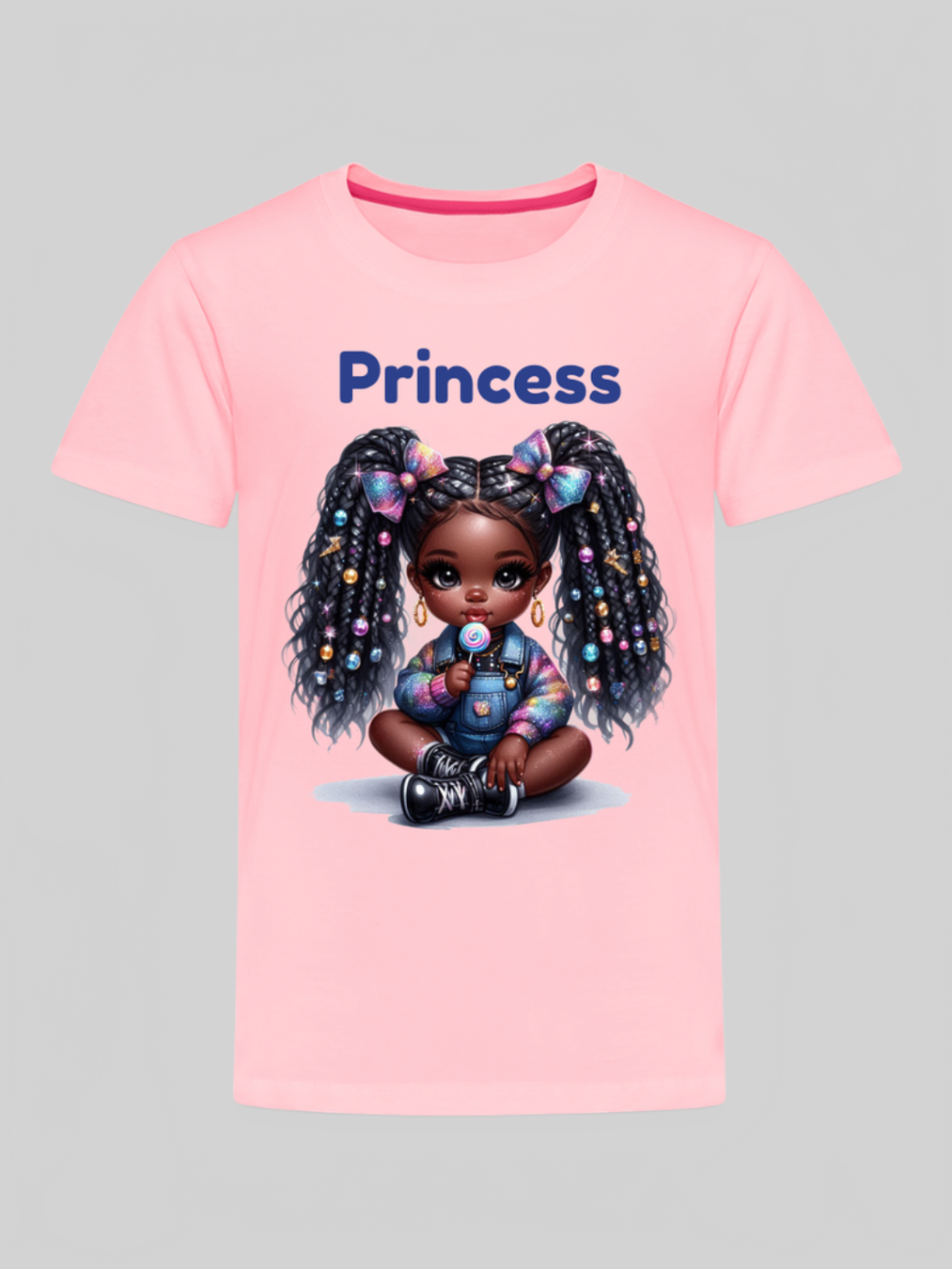 African American Toddler Girls Princess Short Sleeve T-Shirt NicholesGifts
