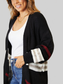 Women Perfee Striped Rib-Knit Drop Shoulder Open Front Cardigan nicholesgifts