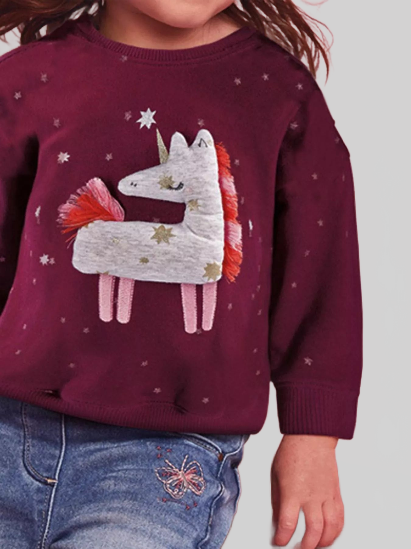Toddler Girls Unicorn Round Neck Sweatshirt nicholesgifts