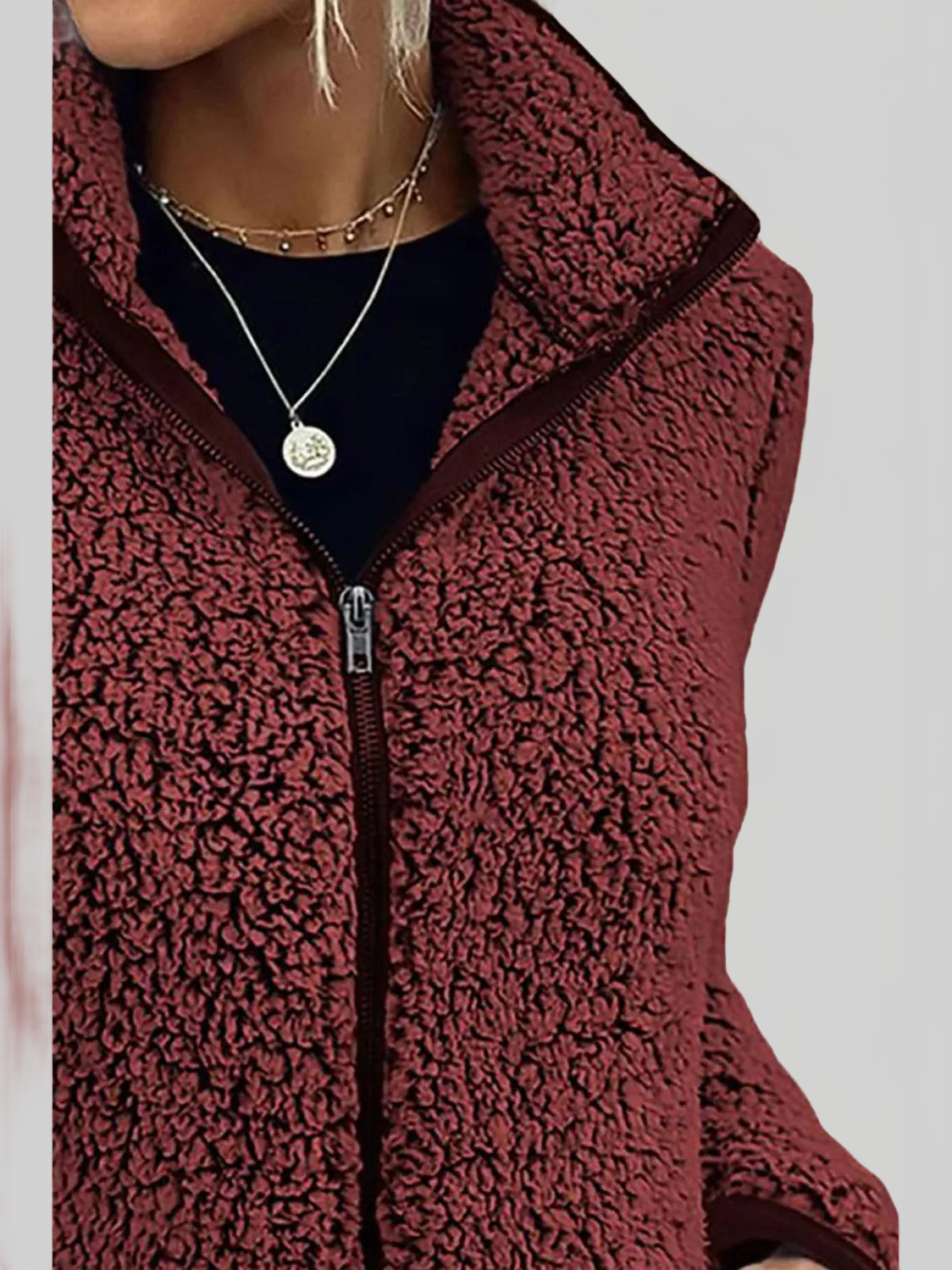 Pocketed Zip Up Turtleneck Jacket nicholesgifts