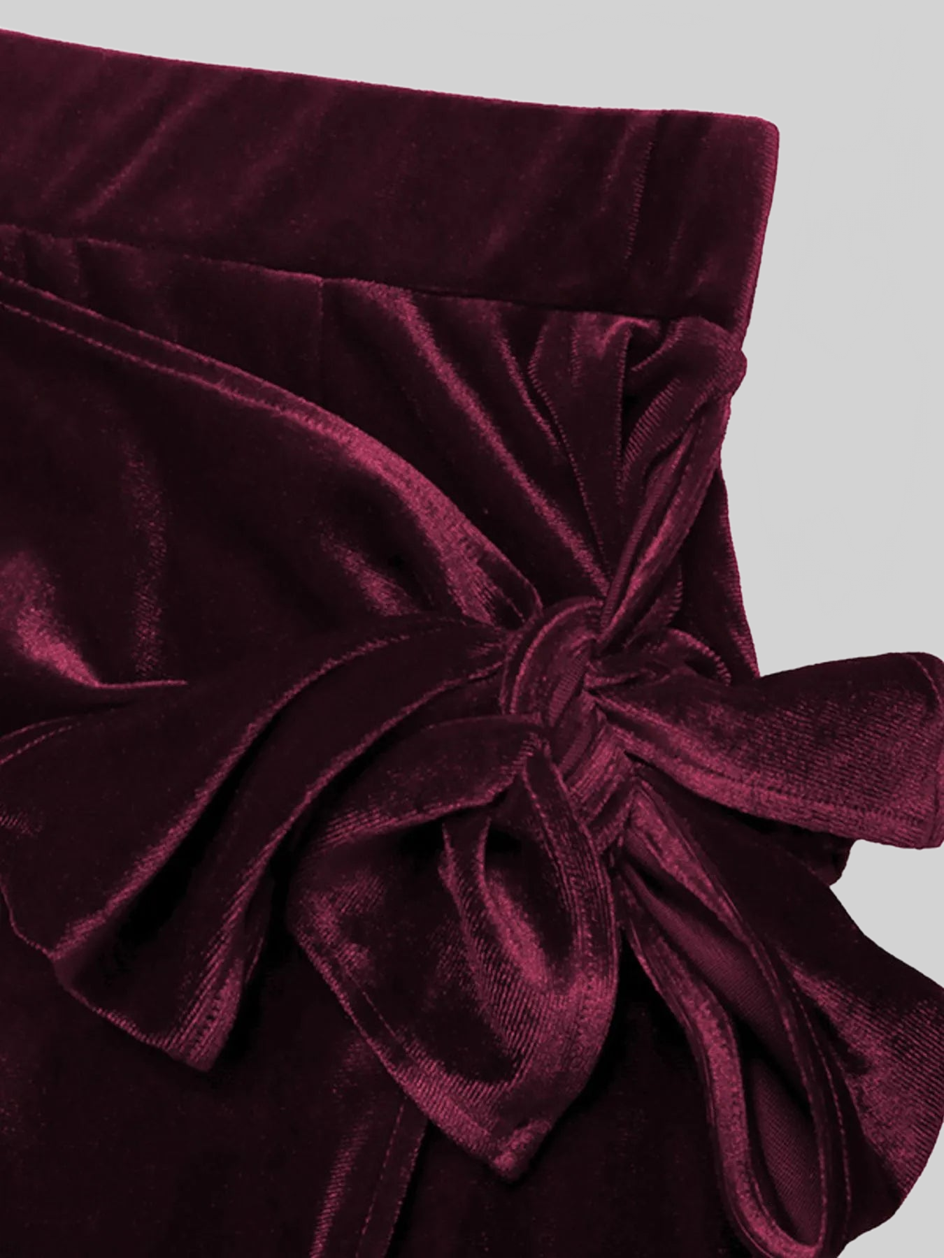 Women Side Tied Velvet Skirt nicholesgifts
