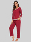 Women V-Neck Top and Pants Lounge Set nicholesgifts