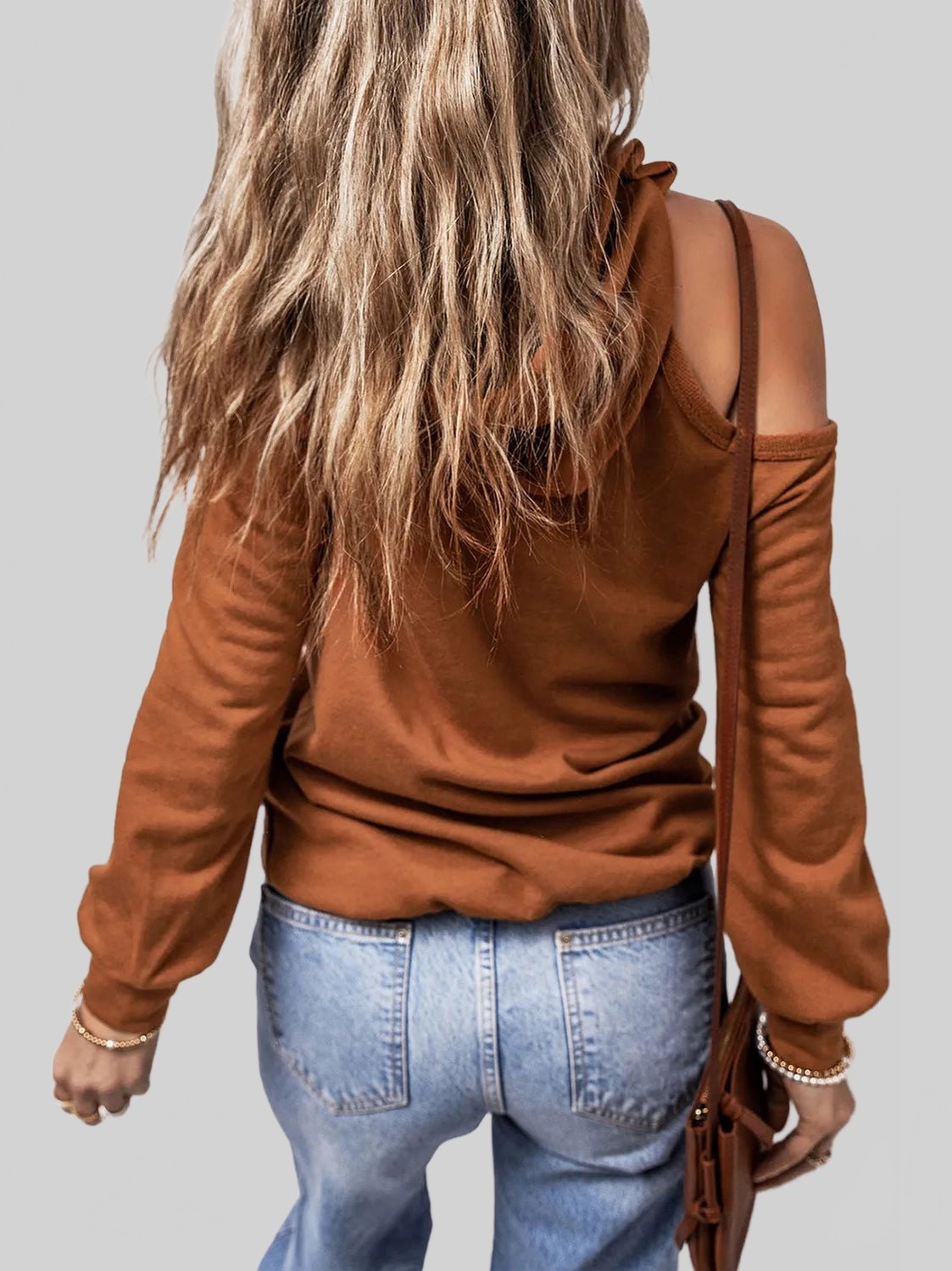 Cold Shoulder Long Sleeve Hoodie NicholesGifts