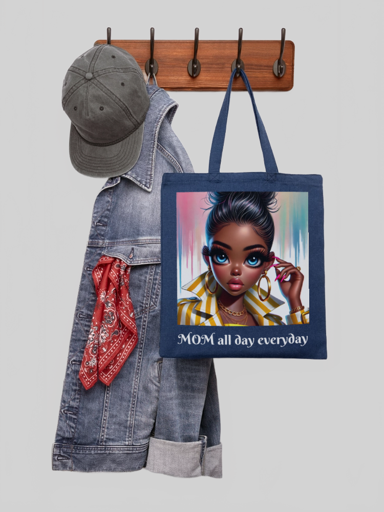 African American Women Mom All Day Everyday Mother's Day Tote Bag nicholesgifts