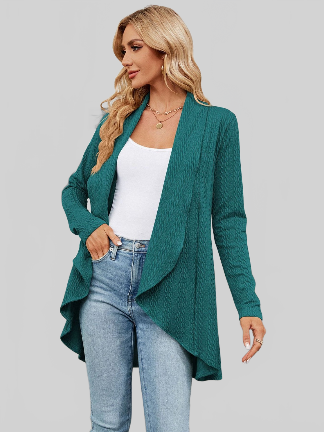 Open Front Long Sleeve Cardigan nicholesgifts